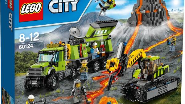 Lego city, set 60124, vulkaan onderzoeksbasis, 824 steentjes